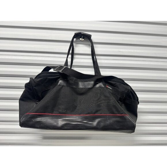 Delsey Vintage Black  Suede 2 Handled Duffle Weekender Shoulder Bag - Picture 1 of 4
